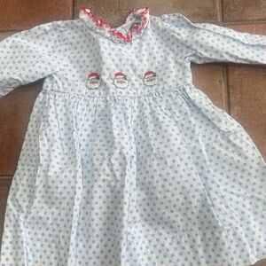 Blue Polka Dot Santa Dress